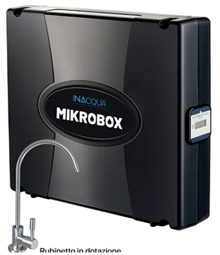 MIKROBOX è un innovativo sistema compatto di trattamento acqua domestico a tre stadi, che garantisce sempre l'erogazione di un'acqua di ottima qualità senza alterazioni di sapori lasciando intatto il contenuto dei sali minerali presenti e con l'innovativo stadio di ULTRAFILTRAZIONE garantisce l'assenza di inquinanti microbici senza alterarne la temperatura.